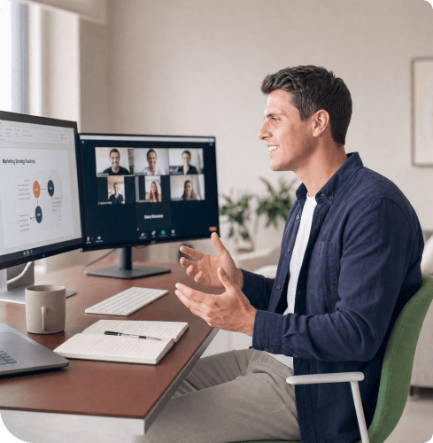 Fractional specialist on a video call