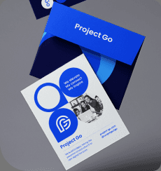 Project Go branded packaging and app mockups