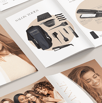 Brand style guide and product photography spread